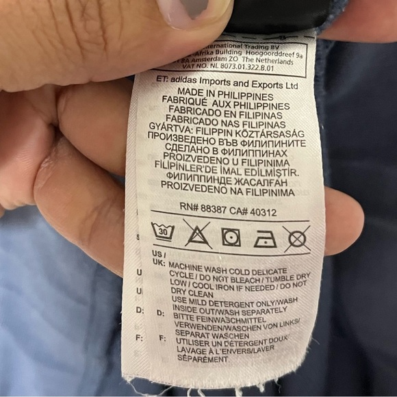 Adidas Men’s Blue Joggers Size Large - Logo Side Stripe, Athletic Fit - Picture 7 of 12